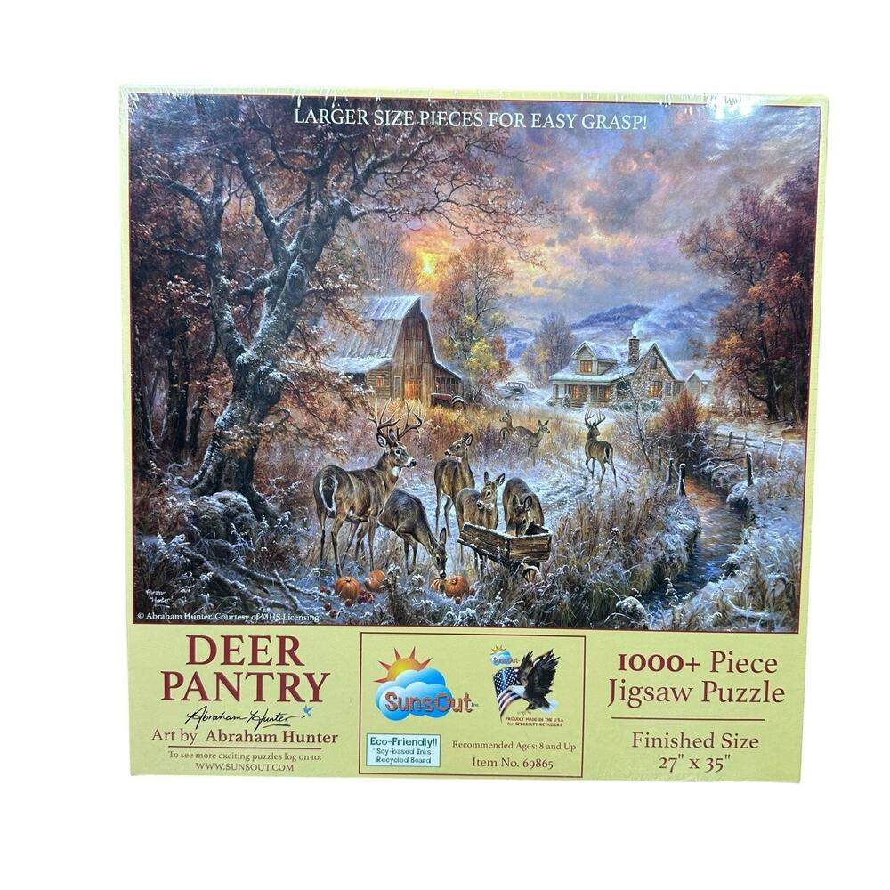 SunsOut Deer Pantry 1000 Piece Jigsaw Puzzle By Abraham Hunter NEW Sealed